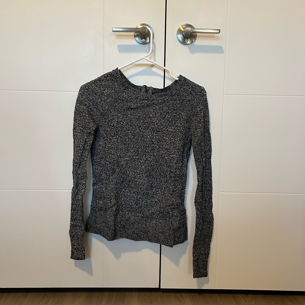 Grey Open Weave Sweater with Zipper Detail by American Eagle